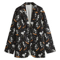 Skateboarding Skeleton Pattern Print Women's Cotton Blazer