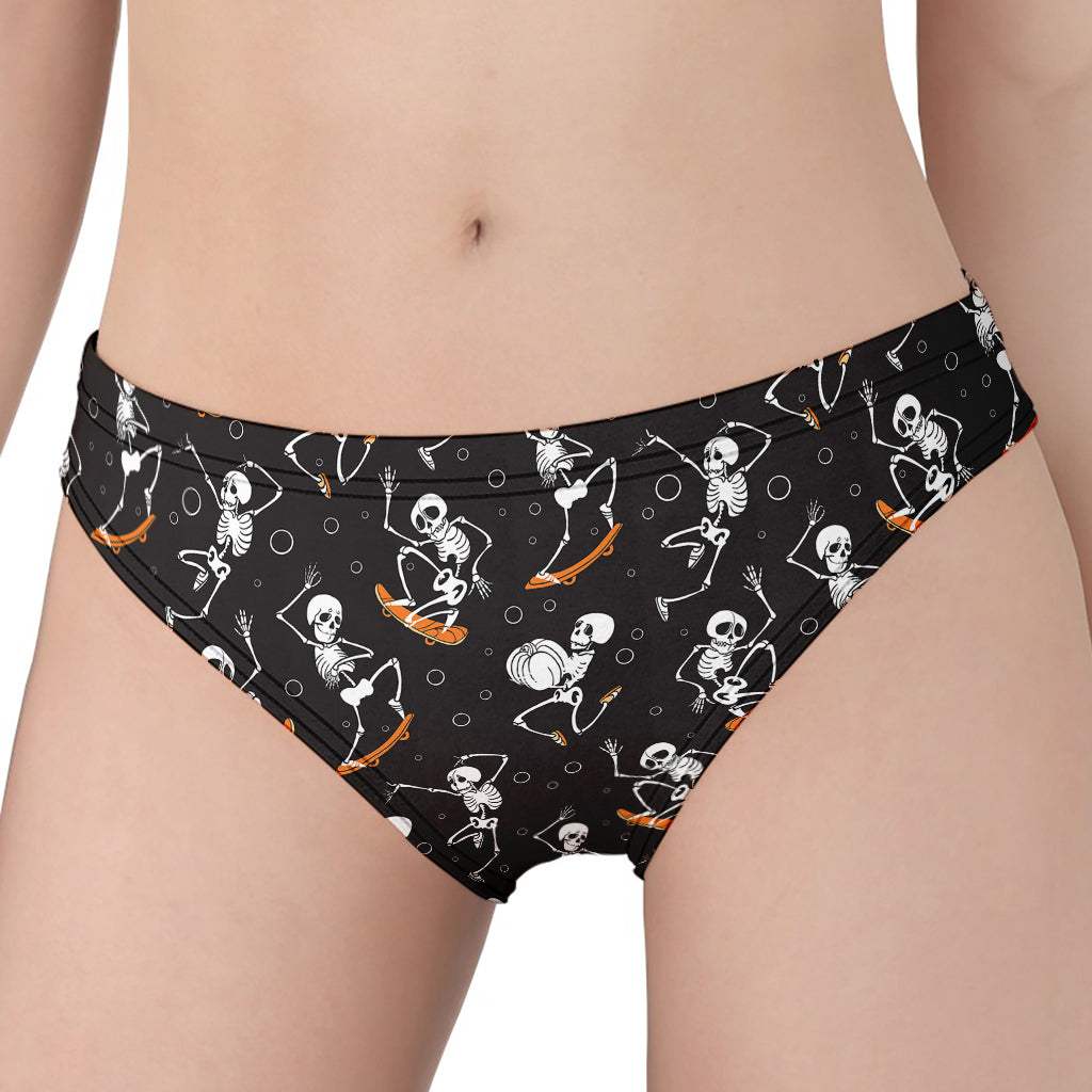 Skateboarding Skeleton Pattern Print Women's Panties