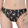 Skateboarding Skeleton Pattern Print Women's Thong