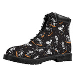 Skateboarding Skeleton Pattern Print Work Boots