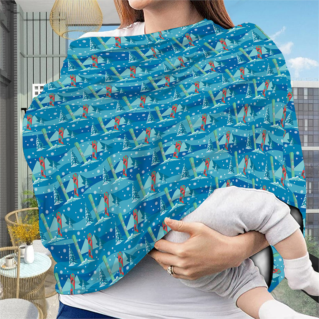 Ski And Snowboard Pattern Print Baby Seat Cover