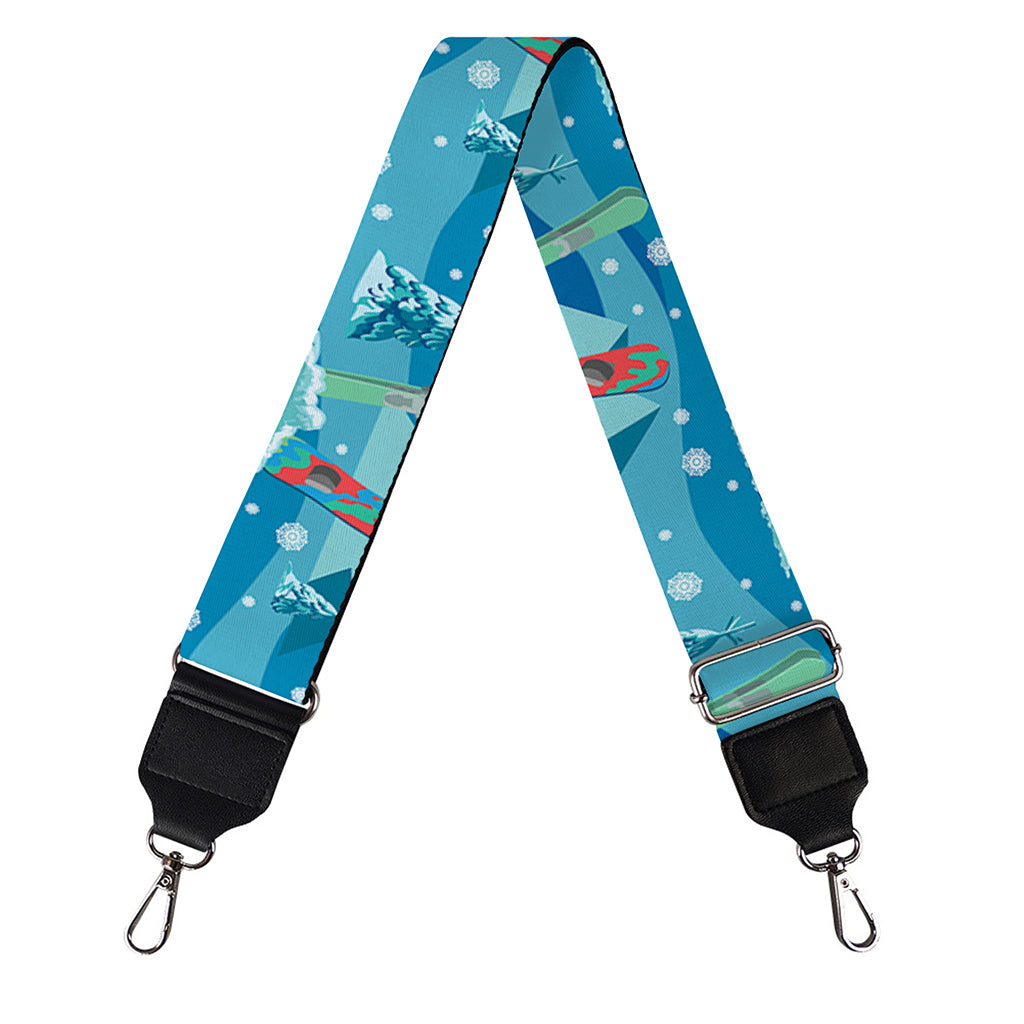 Ski And Snowboard Pattern Print Bag Strap