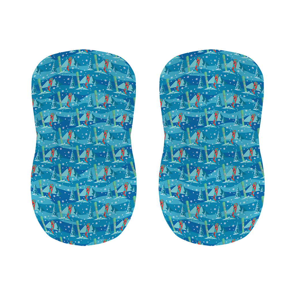 Ski And Snowboard Pattern Print Bar Stool Covers