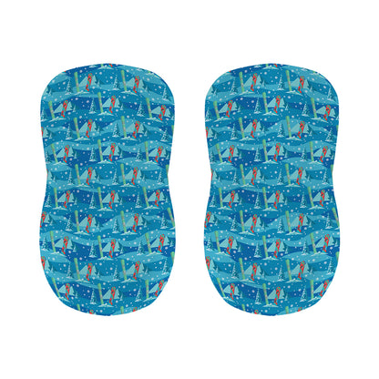 Ski And Snowboard Pattern Print Bar Stool Covers