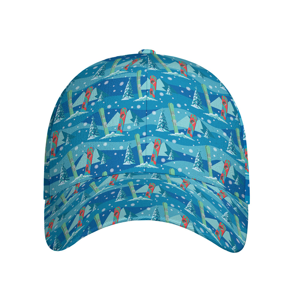 Ski And Snowboard Pattern Print Baseball Cap