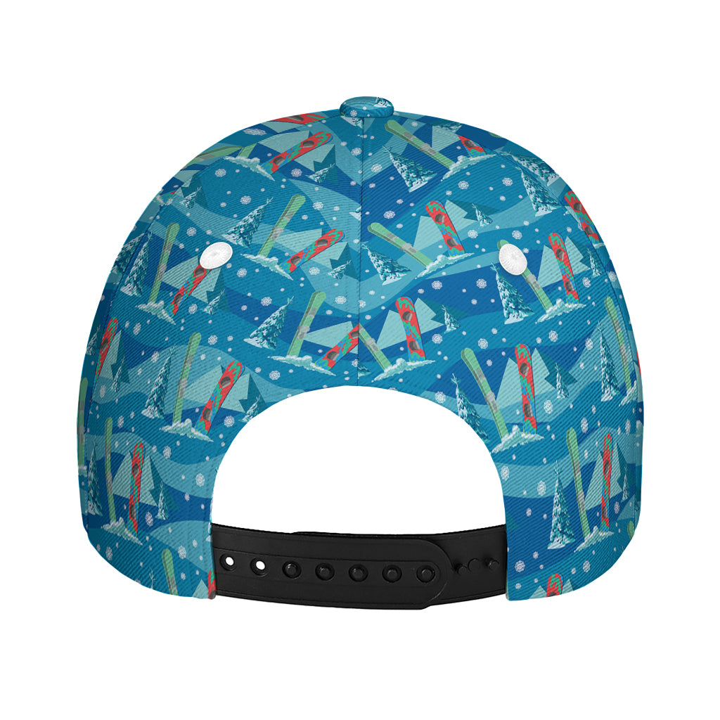 Ski And Snowboard Pattern Print Baseball Cap