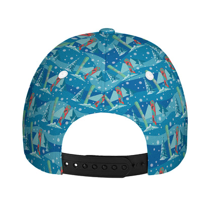Ski And Snowboard Pattern Print Baseball Cap