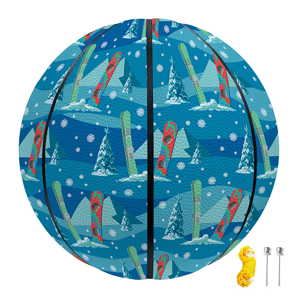 Ski And Snowboard Pattern Print Basketball