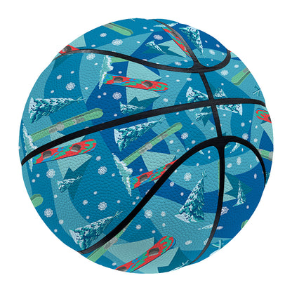 Ski And Snowboard Pattern Print Basketball