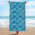 Ski And Snowboard Pattern Print Beach Towel