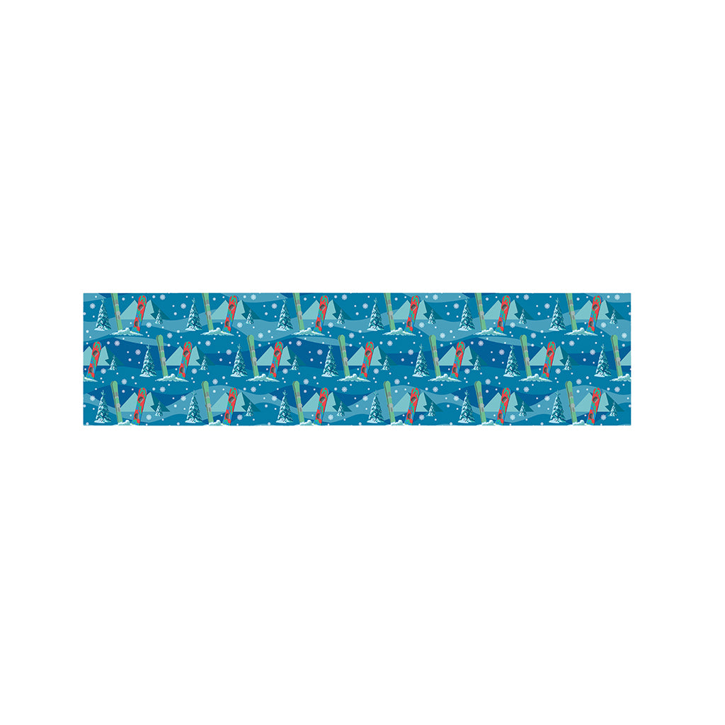Ski And Snowboard Pattern Print Bed Runner