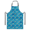 Ski And Snowboard Pattern Print Bib Apron With Pocket