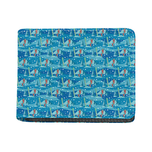 Ski And Snowboard Pattern Print Bifold Wallet