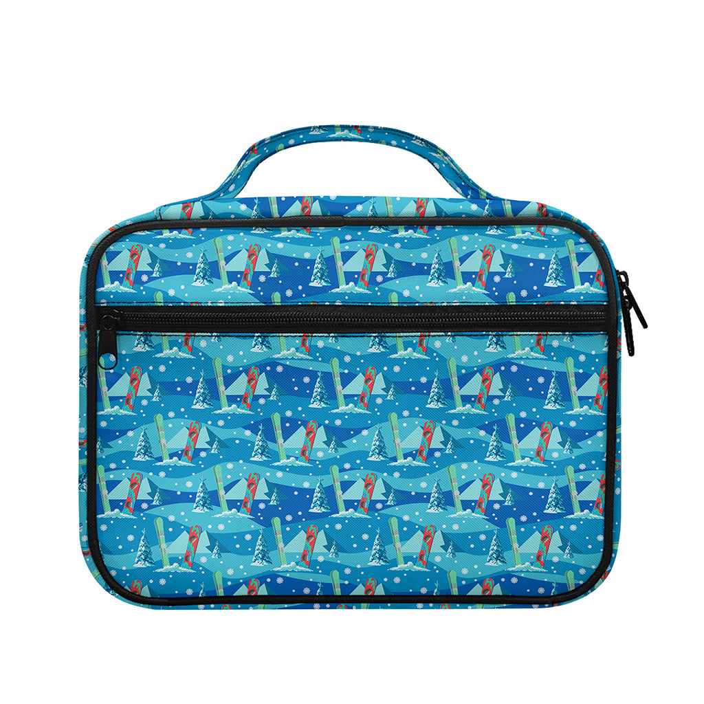 Ski And Snowboard Pattern Print Briefcase Bible Bag