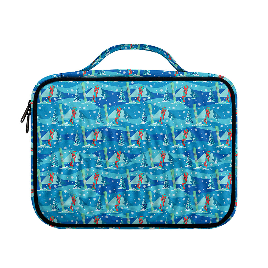 Ski And Snowboard Pattern Print Briefcase Bible Bag