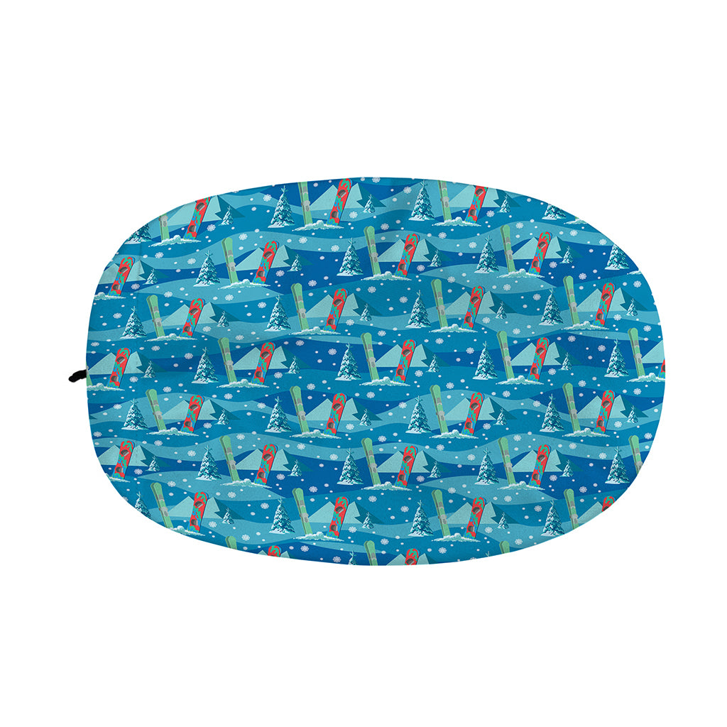 Ski And Snowboard Pattern Print Car Side Mirror Covers