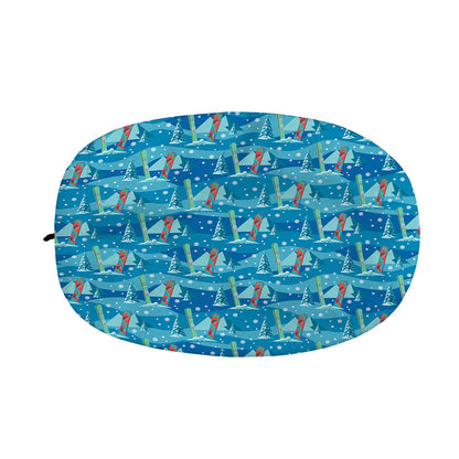 Ski And Snowboard Pattern Print Car Side Mirror Covers
