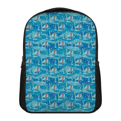 Ski And Snowboard Pattern Print Casual Backpack