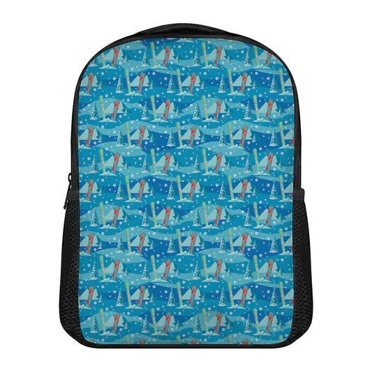 Ski And Snowboard Pattern Print Casual Backpack