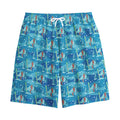 Ski And Snowboard Pattern Print Cotton Shorts