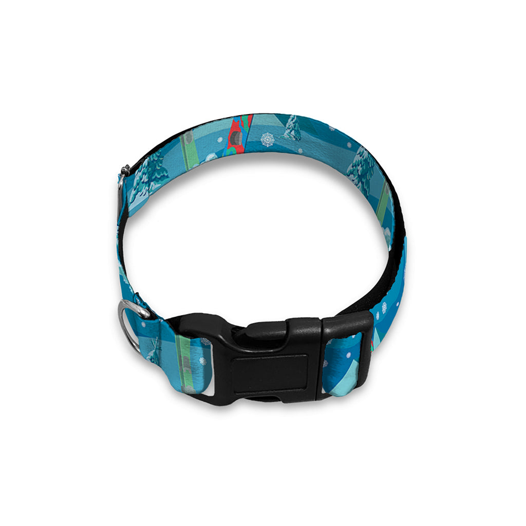 Ski And Snowboard Pattern Print Dog Collar