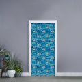 Ski And Snowboard Pattern Print Door Sticker