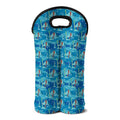 Ski And Snowboard Pattern Print Double Neoprene Wine Tote