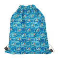 Ski And Snowboard Pattern Print Drawstring Bag