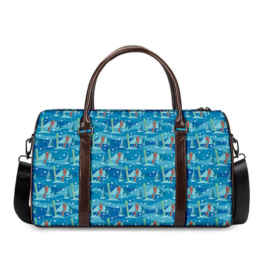 Ski And Snowboard Pattern Print Duffle Bag