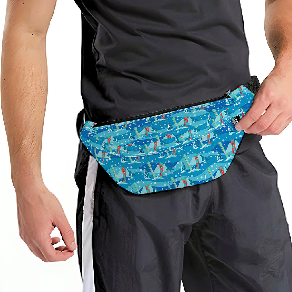 Ski And Snowboard Pattern Print Fanny Pack