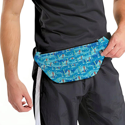 Ski And Snowboard Pattern Print Fanny Pack