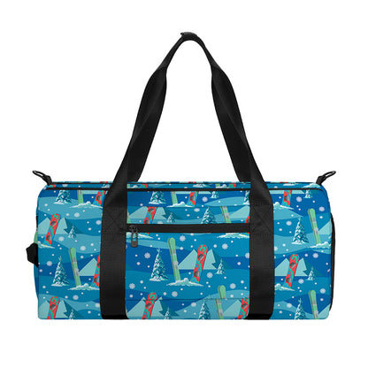 Ski And Snowboard Pattern Print Gym Bag