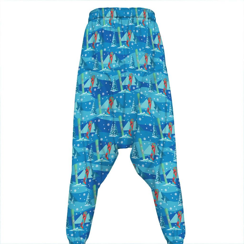 Ski And Snowboard Pattern Print Hammer Pants
