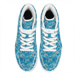 Ski And Snowboard Pattern Print High Top Leather Sneakers