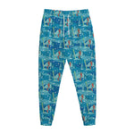 Ski And Snowboard Pattern Print Jogger Pants