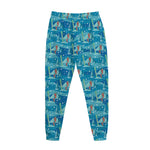 Ski And Snowboard Pattern Print Jogger Pants