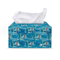 Ski And Snowboard Pattern Print Leather Tissue Box Cover