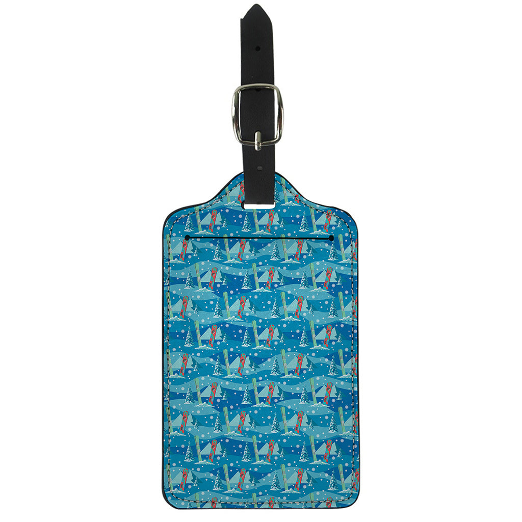 Ski And Snowboard Pattern Print Luggage Tag