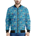 Ski And Snowboard Pattern Print Men's Bomber Jacket