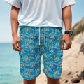 Ski And Snowboard Pattern Print Men's Cargo Shorts