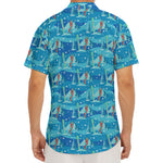 Ski And Snowboard Pattern Print Men's Deep V-Neck Shirt