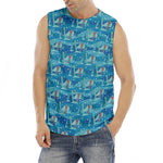 Ski And Snowboard Pattern Print Men's Fitness Tank Top