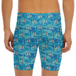 Ski And Snowboard Pattern Print Men's Long Boxer Briefs