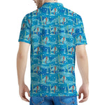 Ski And Snowboard Pattern Print Men's Polo Shirt