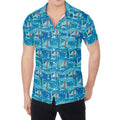 Ski And Snowboard Pattern Print Men's Shirt