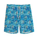 Ski And Snowboard Pattern Print Men's Sports Shorts