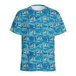 Ski And Snowboard Pattern Print Men's Sports T-Shirt