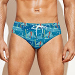 Ski And Snowboard Pattern Print Men's Swim Briefs