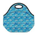 Ski And Snowboard Pattern Print Neoprene Lunch Bag