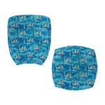 Ski And Snowboard Pattern Print Office Chair Cover